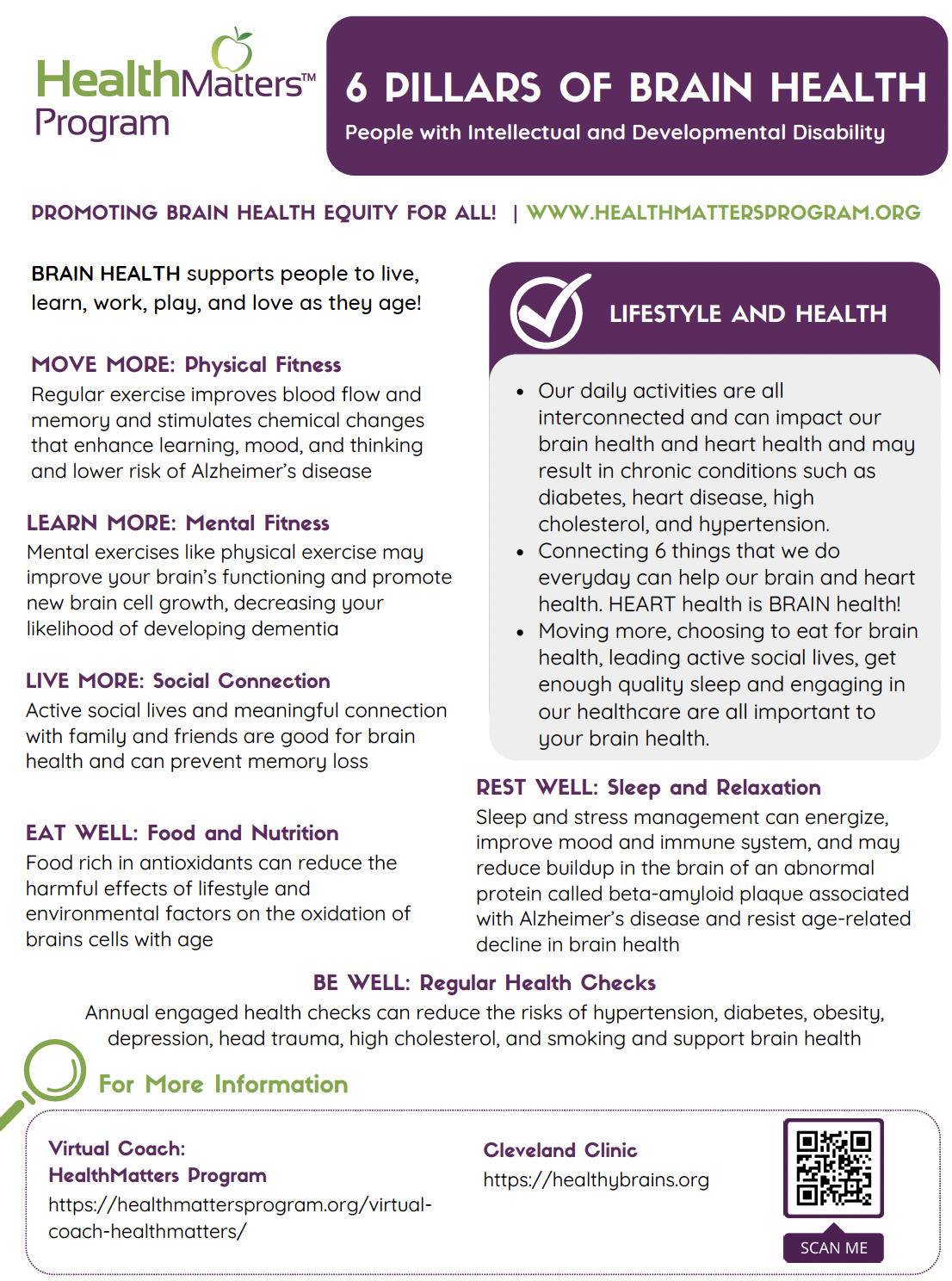 6 Pillars Of Brain Health – HealthMatters Program